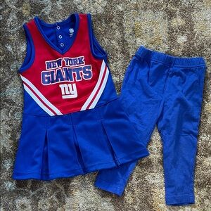 New York Giants Toddler Cheerleading Dress & Leggings  Set